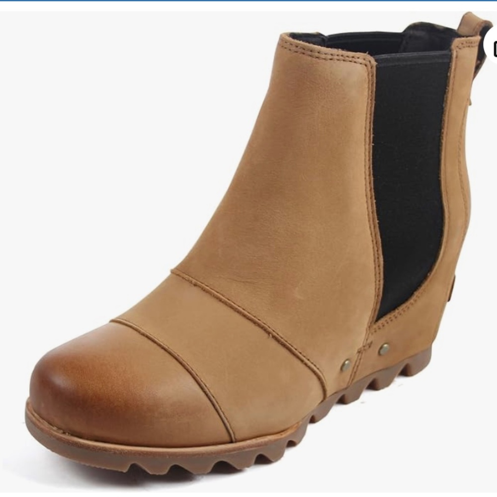 Sorel Women's Joan of Arctic Wedge II Chelsea Bootie | Camel | Size 7.5